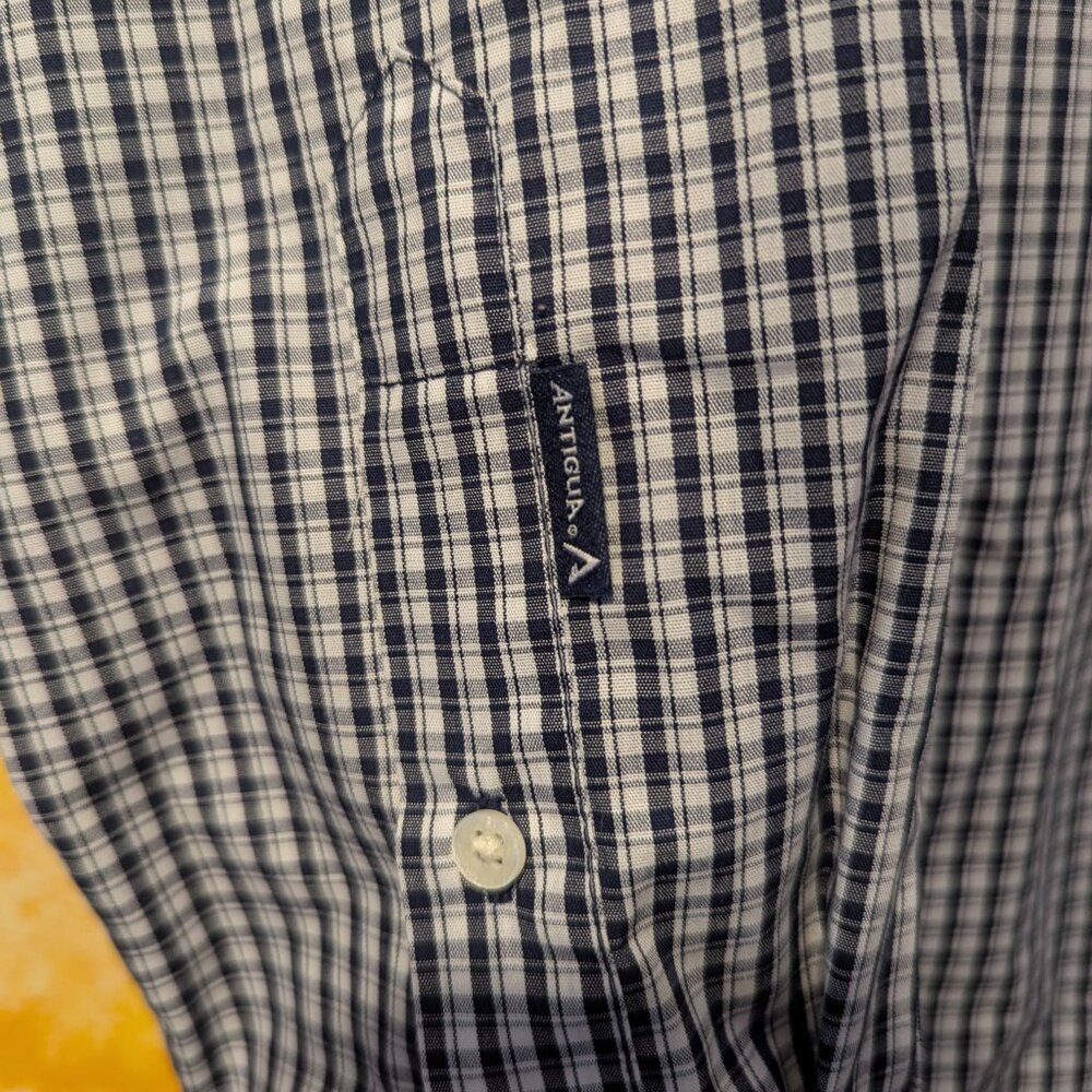 Antigua Indiana Pacers Shirt Mens Large L Blue Plaid Button Down NBA Basketball - Picture 7 of 16